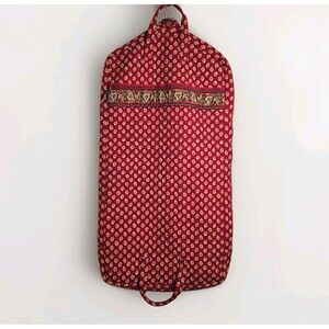 Vera Bradley Quilted Garment Bag Red Leaf 1997 Pattern Vintage Hanging Travel